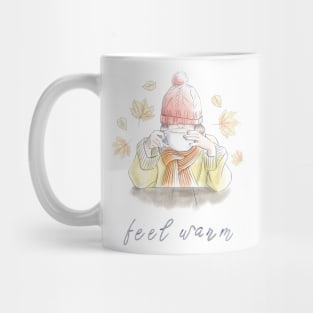 Girl with a cup of capuchino Mug